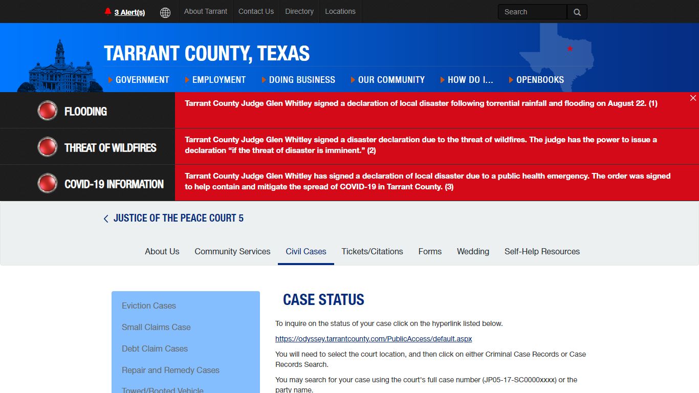 Case Status - Tarrant County TX